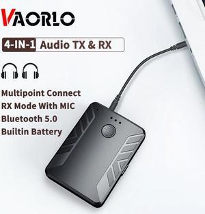 4-IN-1 Bluetooth 5.0 Audio Transmitter Receiver Multipoint Connect 3.5mm AUX RCA Jack Wireless Adapter With MIC For TV PC