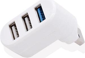 Mini Adapter 3 Ports USB 2.0 + Usb3.0 Notebook / Tablet / Notebook Computer Hub - White