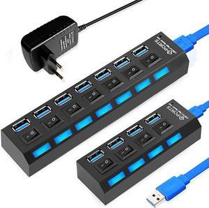 HUB 3.0 HUB  Splitter Multi  3.0 2.0 HUB 3 4/ 7 Port Multiport Hab PC Accessories with Power Adapter for Computer