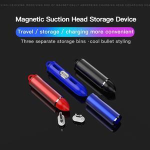 Magnetic Cable Plug Connector Storage Box Type C Micro USB 8 PIN Magnet Wire Tip Plugs Organizer