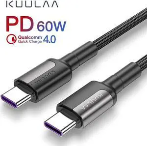USB C to USB type c cable PD QC 60W for  mi 10 9 redmi note 8 7 type-c cable Quick Charge 4.0 fast charging USB-C