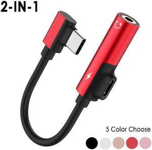 Type C To 3.5mm Jack TypeC Audio Splitter For  Mi6 Mix2  Headphone Cable Earphone Aux 3.5 Adapter Charger -c
