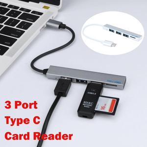 3.0 4 Port Hub Cable With Micro  Charging Port Fast  Transfer  Hub  C HUB Type-C HUB Ethernet Adapter