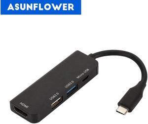 C to HDMI USB 3.0 2.0 Micro USB Charging 4 Port  C HUB Laptop Adapter for  Laptop S8 S9 Plus Note 9 USB Splitter