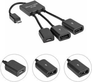 USB HUB 3 in 1 Male to Female Double USB Host Power Charging OTG Hub Cable Adapter Converter Extender for Mole Phone