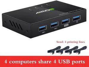 2.0 HDMI KVM Switch Box 4K Video Display Switch KVM Switcher Splitter Box For 4 PC Sharing Printer Keyboard Mouse KVM