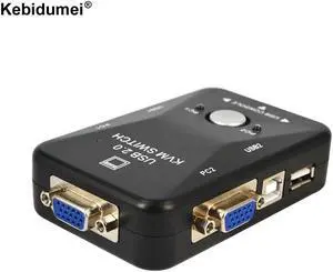 VGA/SVGA Switch Box Adapter USB2.0 KVM 2 Ports Selector VGA Print Auto Switch Box 1920 x 1440 maximum resolution
