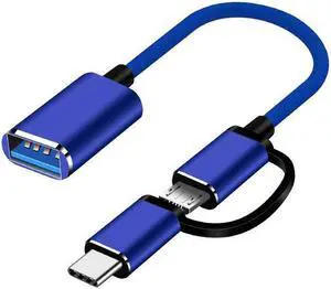 2 In1 USB OTG Adapter Cable Type-C Micro USB Converter Micro USB OTG Adapter for Smartphone Transfer Cable Line