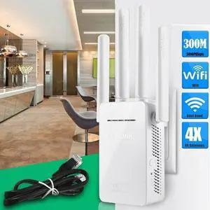 Wifi Repeater Router 300Mbps Dual-Band 2.4G Wi-fi  Routers Range Signal Booster Home Network with Plug Adapter