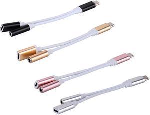 to 3.5 AUX Audio Cable 2in1 USB Type C to 3.5mm Jack Audio Splitter USB C Earphone Cable Charging Adapter