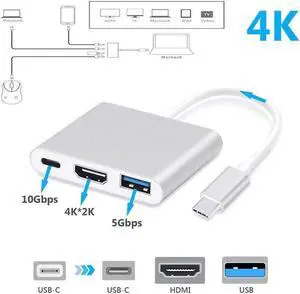 3-In-1 USB 3.1 Type-C to  / USB3.0 / Type-C Female Aluminum Adapter Multiport Macbook For Apple Adapter Adapter Convert A0R0