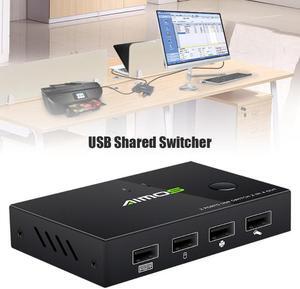 KVM Switch Box Sharing Switcher Selector 2 In 4 Out Adapter for Keyboard Mouse Printer Monitor /DVR/Android Phones