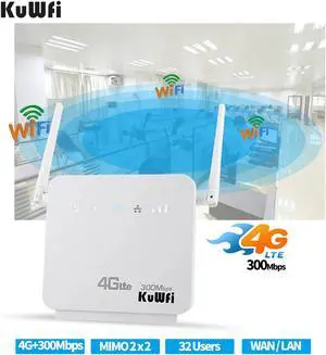 300Mbps Wireless CPE 4G LTE Wifi Router FDD/TDD LTE WCDMA Unlock Routers Up to 32users With Dual Antennas SIM Card Slot WAN/LAN