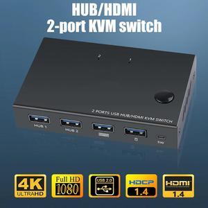 KVM Switch Button Switcher USB Port With Cable Computer Accessory For Monitor Keyboard Mouse @M23