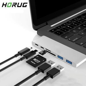 7 in 1 USB C HUB Type C To Hdmi USB Splitter Thunderbolt 3 USB-C 3.1 HUB For Macbook   Type C HUB OTG Adapter