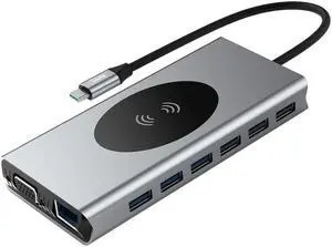 Thunderbolt 3 Dock USB Hub Type C to HDMI USB3.0 2.0 RJ45 Adapter for MacBook  S8/S9  P30 Pro usb c Adapter