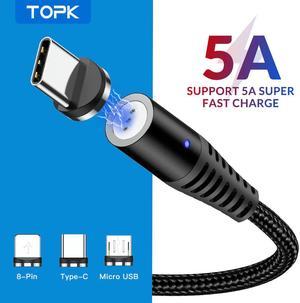 5A Magnetic USB Cable Fast Charging USB Type C Cable Magnet Charger  Charge Micro USB Cable For iPhone X