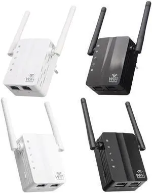 2.4G Wireless WiFi Repeater Dual Band 300Mbps Signal Amplifier Booster 2 Antennas WiFi Range Extender Wlan LAN Port Router
