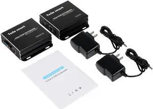 USB VGA KVM Extender 300m 1080P 60Hz Long Range 984ft Over Cat5e Cat6 Ethernet Cable VGA Extender ( up to 300m, Sender+Receiver