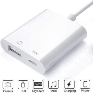 For Lighting to USB 3 Camera Adapter For iPad iPhone USB Flash Drive U Disk  Card Reader Mouse Keyboard Converter OTG Cable