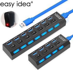 Hub 3.0  Splitter Multi  3 2.0 Hub Multiple 4/7 Port Hab Splitters Use Power Adapter Computer Accessories Hub For PC