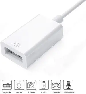 Camera Adapter For iPad iPhone to  3.0 Female OTG Connector Cable For Keyboard Mouse  Disk Gamepad Microphone Splitter