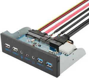 7 Port USB 3.1 TYPE-C USB 3.0 HUB Front Panel with 3.5mm Audio + TYPE C + USB3.0 + usb 2.0  Bracket for Desktop 3.5" Floppy