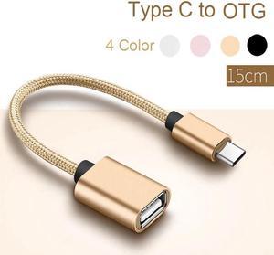 Type C to OTG Cable Adapter Converter Audio Cable splitter for type-c c otg cord alloy casing nylon wire connector type-c