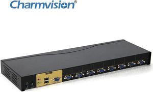 VK801A rack KVMA for DVR NVR hosts Auto Switch 8 PCs USB VGA 3.5mm Audio MIC KVM Switcher Keyboard Hot-key Scanning