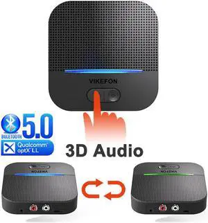 3D & AptX LL Bluetooth 5.0 RCA Audio Receiver 3.5mm Jack Aux Music Wireless Adapter Auto ON for Speaker Car Transmitter 50M &20H