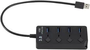 3.0 HUB Computer  Interface Expansion 4 / 7 Port 3.0 Hub Splitter on/Off with EU/US Power Adapter for MacBook Laptop