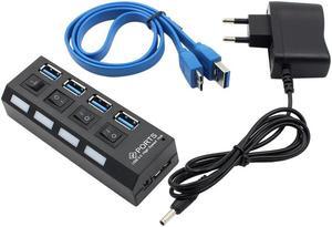HUB 3.0 4/7 Ports Micro  3.0 HUB Splitter With Power Adapter  Hab High Speed 5Gbps  Splitter 3 HUB For PC