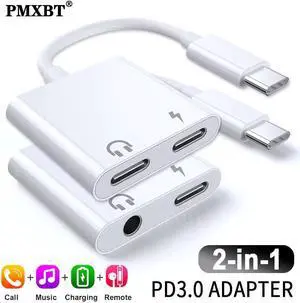 Type C To 3.5mm Jack Earphone Audio Adapter Charger For    2in1 Charging Converter Cable for phone to 3.5