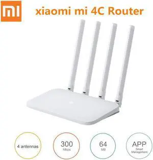 Mi WIFI Router 4C Roteador APP Control 64 RAM 802.11 b/g/n 2.4G 300Mbps 4 Antennas Wireless Routers Repeater for Home