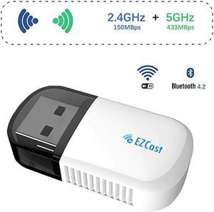 USB 2.0 WIFI Adapter 5G/2.5G Bluetooth 4.2 Dual Band AC 600Mbps Support for Windows XP/7/8/10 Mac OS 10.6-10.14