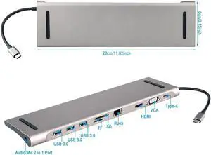 C HUB to Multi HUB  3.0 HDMI 4K //TF Card Reader/ PD charging Audio /RJ45 Adapter for MacBook Pro type c  splitter