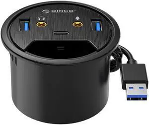 Desktop Grommet USB 3.0 HUB Type-C Audio Desk Mount Adapter Splitter Computer peripherals