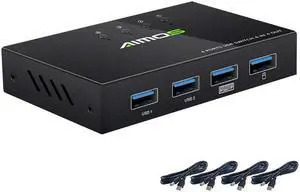 USB 2.0 Switch Switcher Splitter Box for 4 PC Sharing Printer Keyboard Mouse  4K HDMI Switch Box Video Display