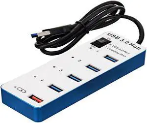 5Gbps USB 3.0 4 Port HUB Switches Spilitter Adapter Connector Extender Convertor with 100cm Cable+2.1A Fast Charging Port