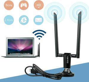 1200Mbps Long Range AC1200 Dual Band 5GHz Wireless USB 3.0 WiFi Adapter Antennas