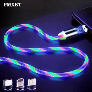 Luminous Lighting Magnetic USB Tpye C Cable For iPhone XR XS 7 8 Charger Fast Charging Magnet Charge Type-C USB-C  Cord