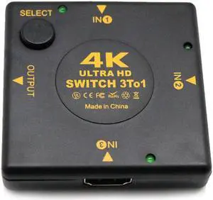 4K HDMI Switch Box Selector 3 In 1 Out kvm o Extractor Hub Splitter Switcher