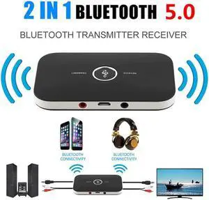 Bluetooth 5.0 Audio Transmitter Receiver Wireless Adapter USB Dongle 3.5mm AUX RCA for TV PC Headphones Home Stereo Car Audio