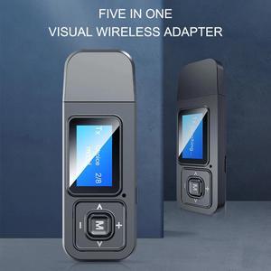 Bluetooth 5.0 Audio Transmitter Receiver LCD Display 3.5MM AUX RCA Stereo Wireless Adapter Dongle For TV PC Car Headphones