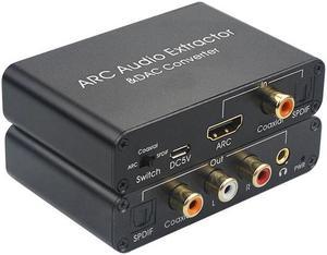 192KHz ARC o Adapter HDMI o Extractor Digital to Analog o Converter DAC SPDIF Coaxial RCA 3.5mm Jack Output