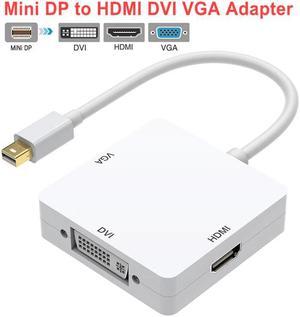 3 in 1 Mini DP to HDMI DVI VGA Triple Adapter Cable for  iMac MacBook Pro Air DP Display Port Converter Thunderbolt