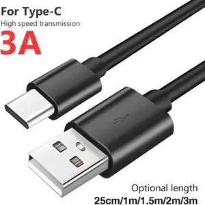 0.25/1/1.5/2/ Type C USB C To USB A Charging Cable Sync & Charging Cord For  S9 S10  Note 10 Redmi Note 8