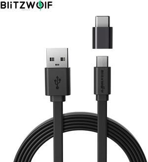 BW-MT2 2 in 1 Micro USB Flat Fast Charging  Cable With Type C Adapter For  For Mole Phone