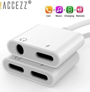 2 in 1 Audio Adapter For iPhone XS MAX XR X 7 8 Plus IOS 12 3.5mm Jack Dual Lighting Earphone Adapter Aux Cable Splitter