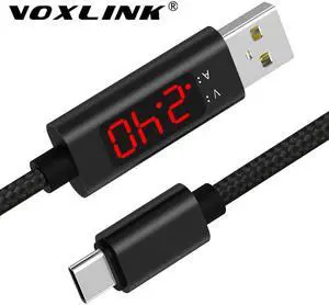 USB Type C Cable Voltage and Current Intelligent Display  Sync Cord For  Galaxy  Mi Fast Charging cable